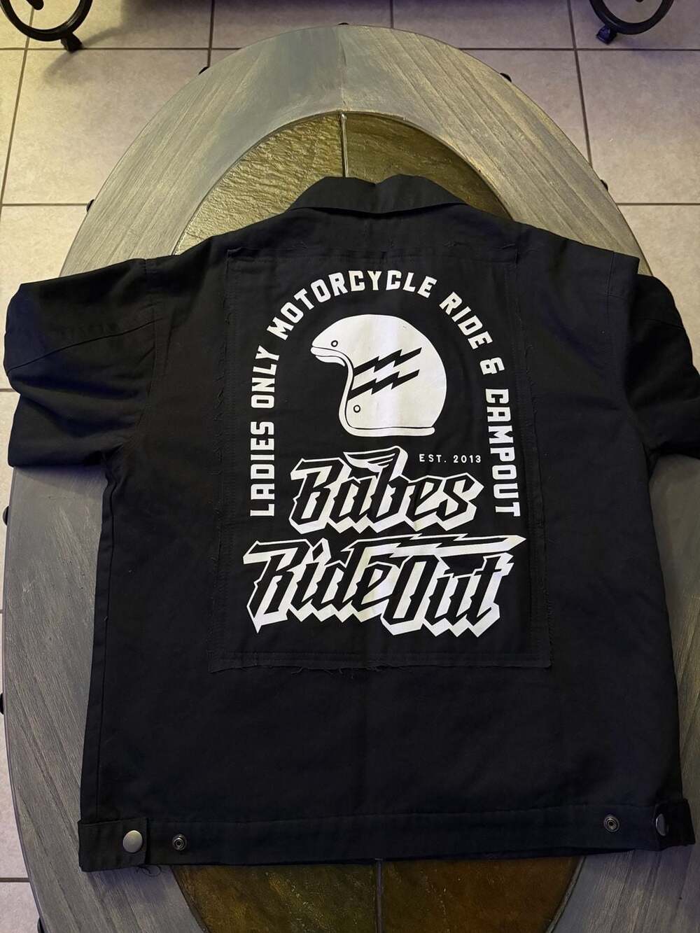 Babes Ride Out Black Motorcycle Jacket - Size L